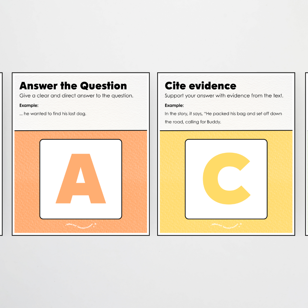 RACES Writing Strategy Poster Set - Rainbow Classroom Decor - Teacher Resources & Classroom Decor