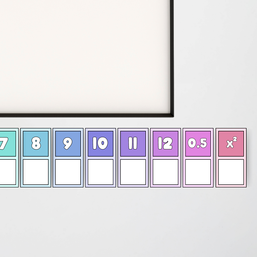 Multiplication Display: Rainbow - Editable