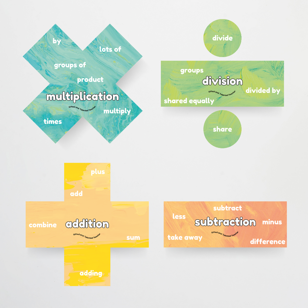 Pete Cromer: Maths Symbols and Vocabulary - Sea Life Classroom Decor