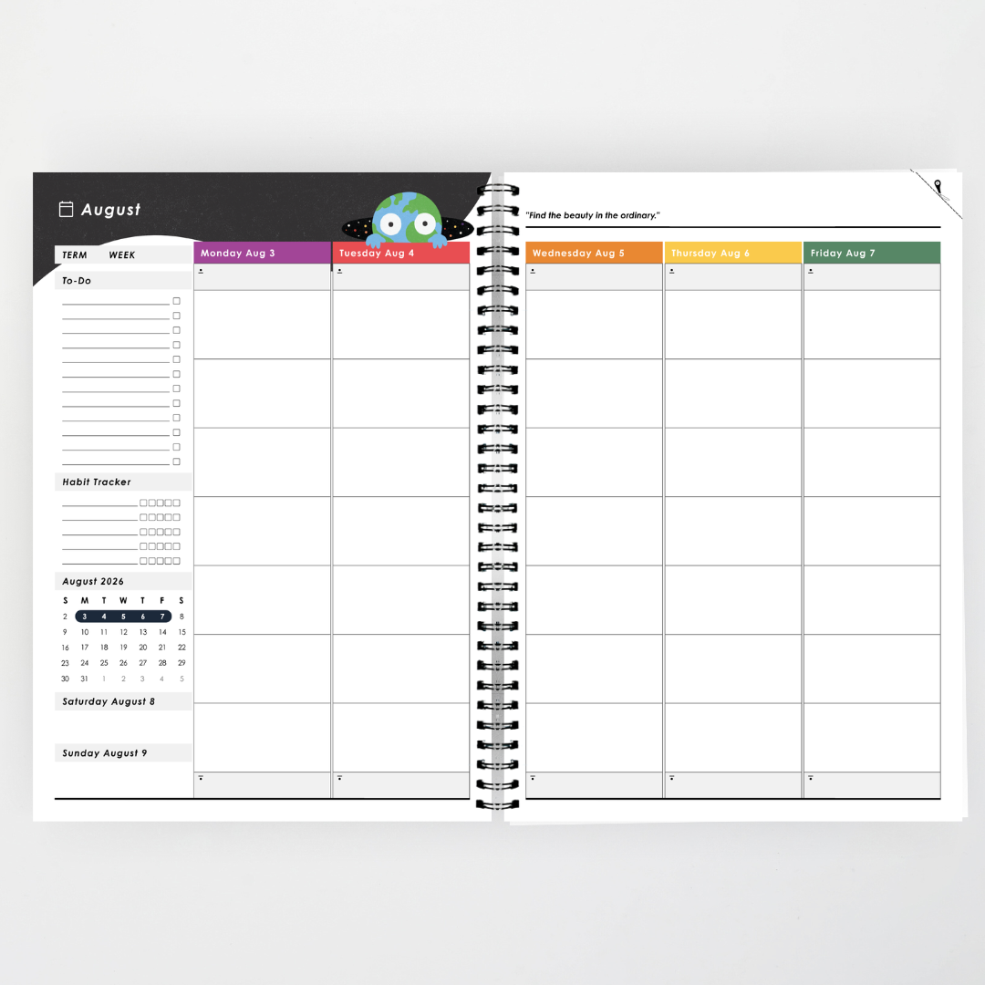 x Philip Bunting: 2026 Weekly Teacher Planner - Watch this Space Classroom Decor
