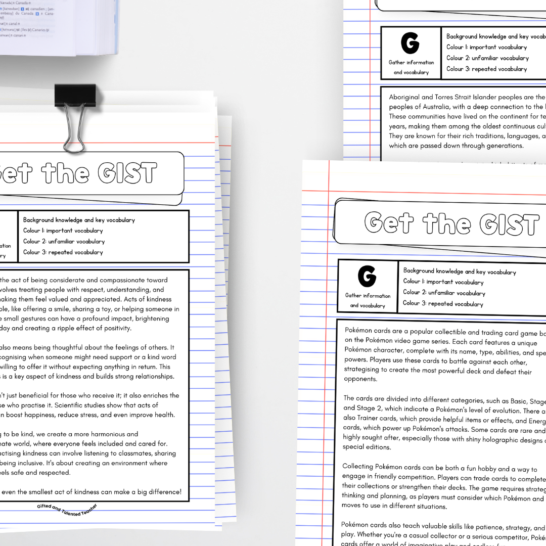 Get the GIST: Finding the Main Idea - Teacher Resources & Classroom Decor
