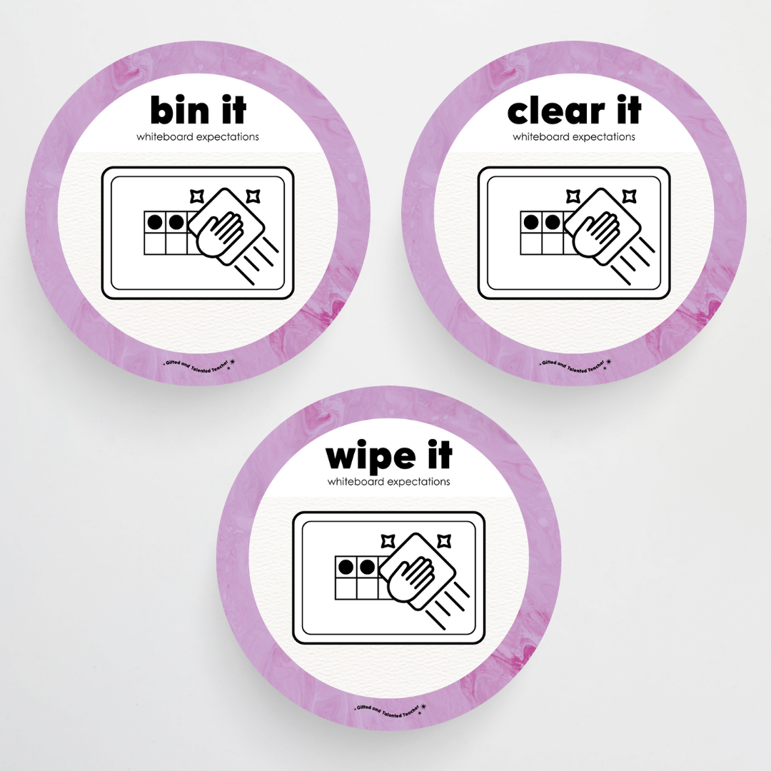 Pete Cromer: Mini Whiteboard Expectations, Prompts and Cues: Circle Icons - Sea Life Classroom Decor - Teacher Resources & Classroom Decor