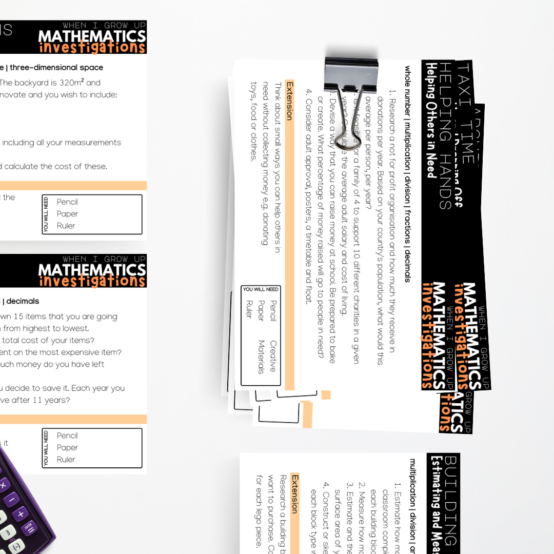 Volume 2: When I Grow Up - Mathematics Investigations