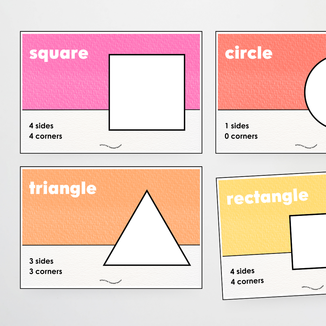 2D Shapes Posters - Rainbow Classroom Decor