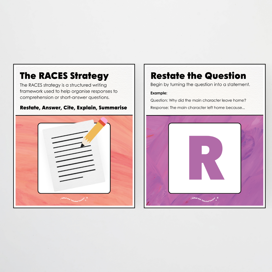 RACES Writing Strategy Poster Set - Insect Life Classroom Decor - Teacher Resources & Classroom Decor