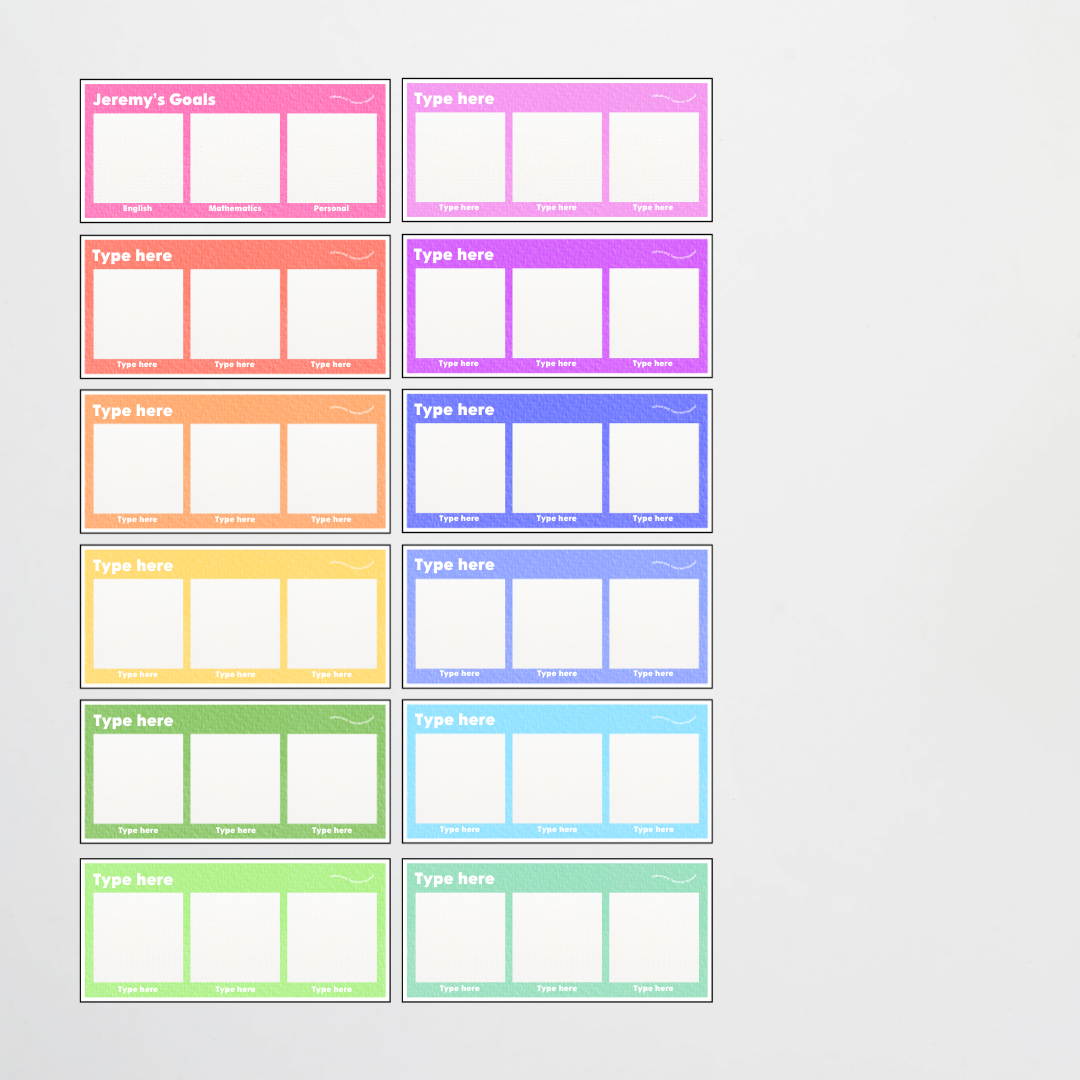 Goal Setting Bundle - Radiant Rainbow Classroom Decor
