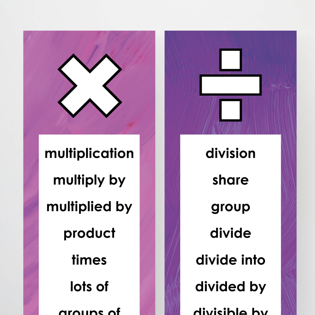 Mathematics Vocabulary Strips - Insect Life Classroom Decor