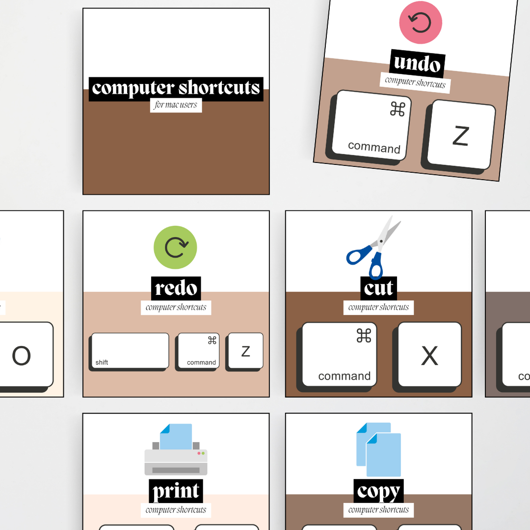Computer Shortcuts (PC and Mac users) - Neutral Classroom Decor - Teacher Resources & Classroom Decor