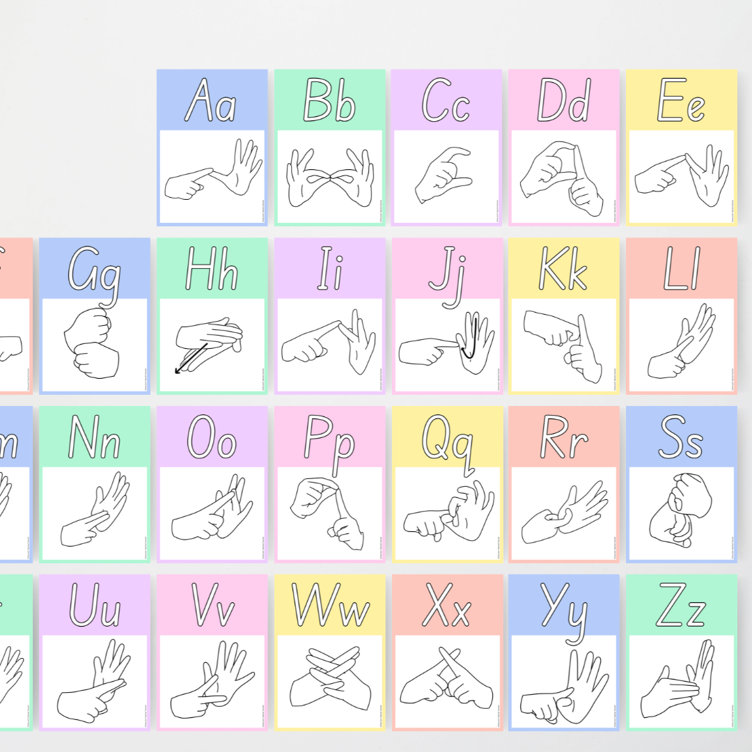 Auslan Alphabet Posters - School Doodles Classroom Decor - Teacher Resources & Classroom Decor