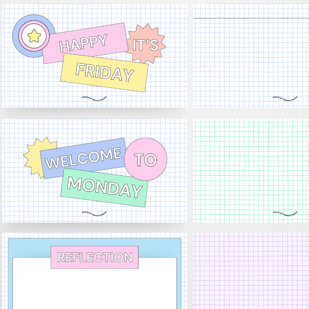 Digital Slides - School Doodles Classroom Decor - Teacher Resources & Classroom Decor