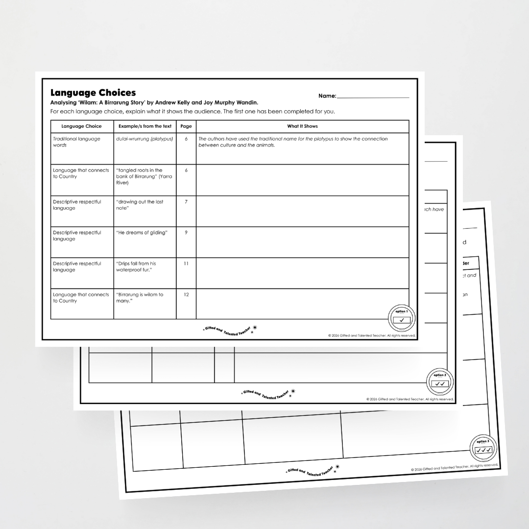 Year 5: Language Choices Activity and Teacher Resource