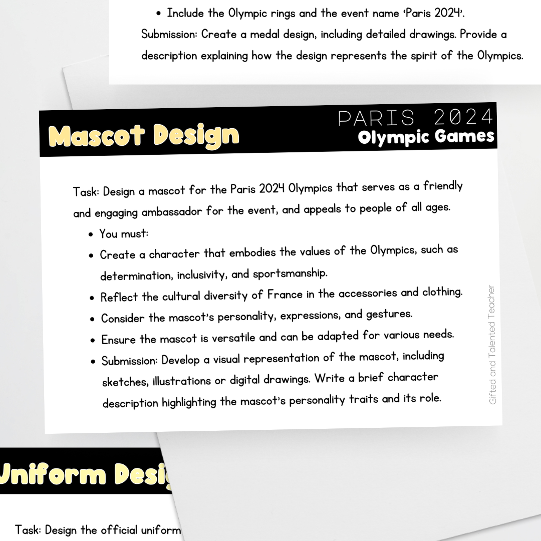 Design Challenge - Paris Olympics 2024 - Teacher Resources & Classroom Decor