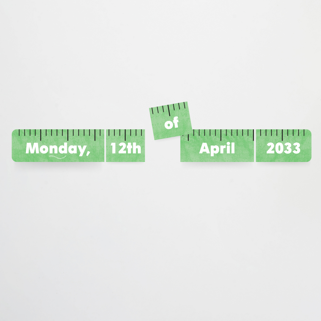 School Ruler Flip Calendar - Leafy Greens Classroom Decor