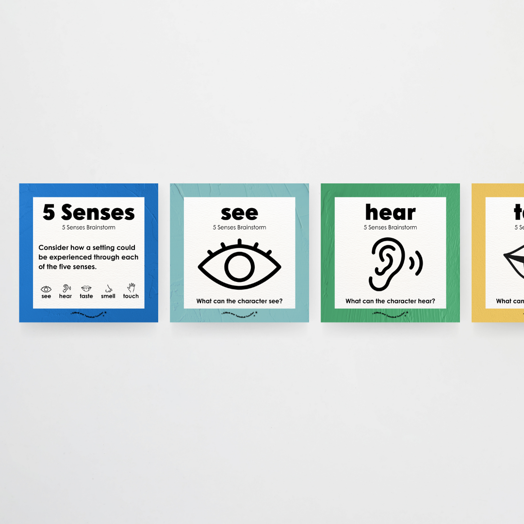 5 Senses Brainstorm Posters - North America Classroom Decor