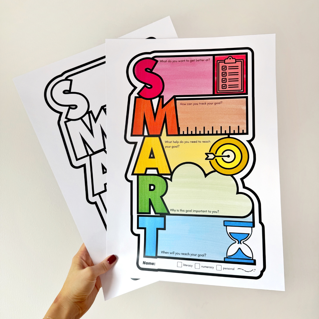 SMART Goal Setting: Student Activity Teacher Resource - Rainbow Classroom Decor - Teacher Resources & Classroom Decor