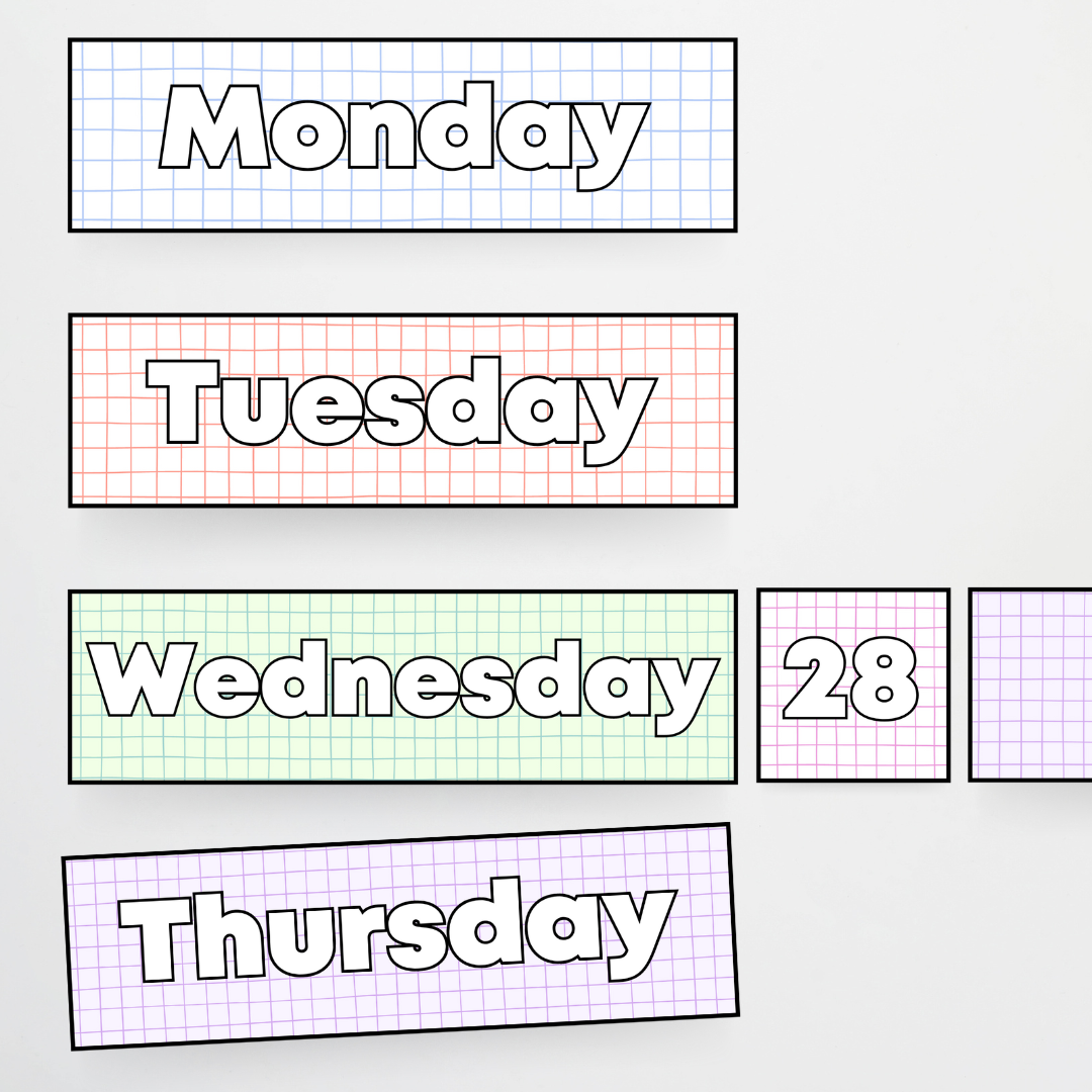 Flip Calendar - School Doodles Classroom Decor - Teacher Resources & Classroom Decor