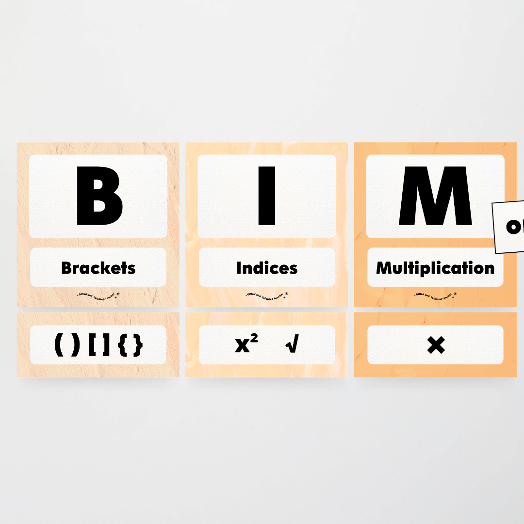 BIMDAS Order of Operations - Neutral Classroom Decor - Teacher Resources & Classroom Decor