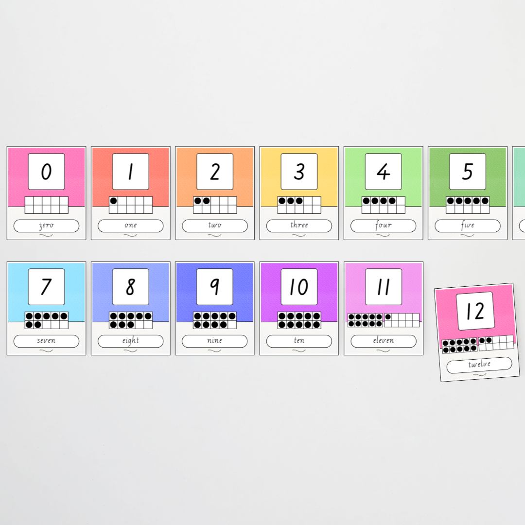 Ten Frames Number Posters - Radiant Rainbow Classroom Decor