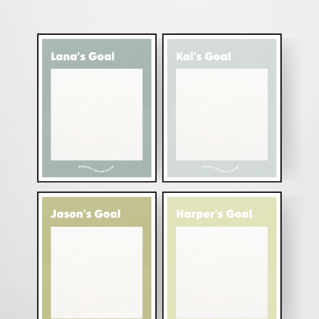 Goal Setting Template: 1 Goal - Farmers Market Classroom Decor