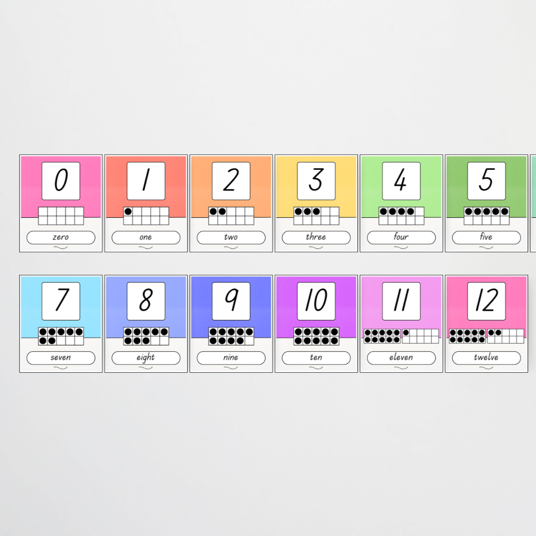 Ten Frames Number Posters - Radiant Rainbow Classroom Decor