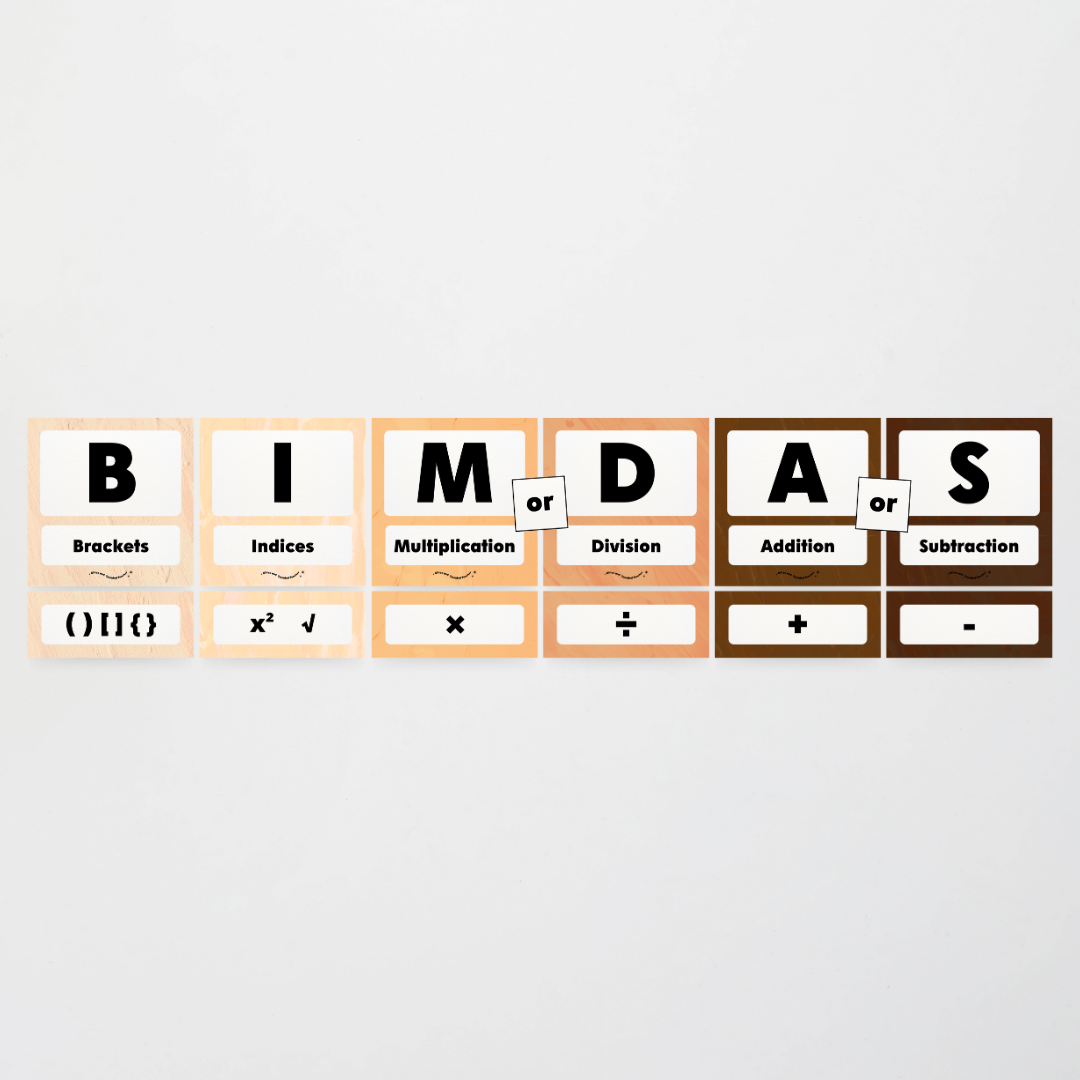 BIMDAS Order of Operations - Neutral Classroom Decor - Teacher Resources & Classroom Decor