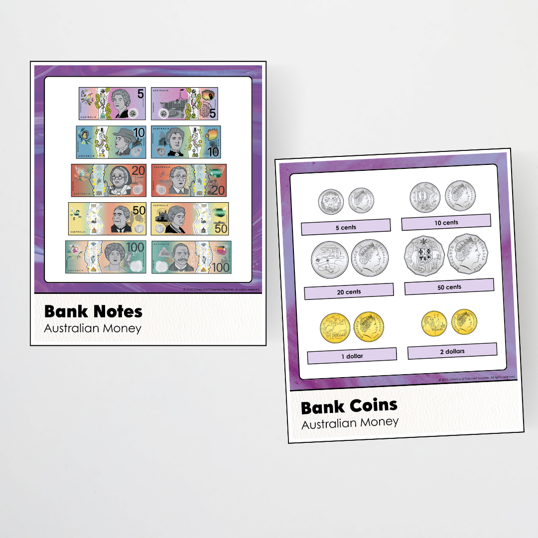 Australian Money Posters - Australian Fauna and Flora Classroom Decor