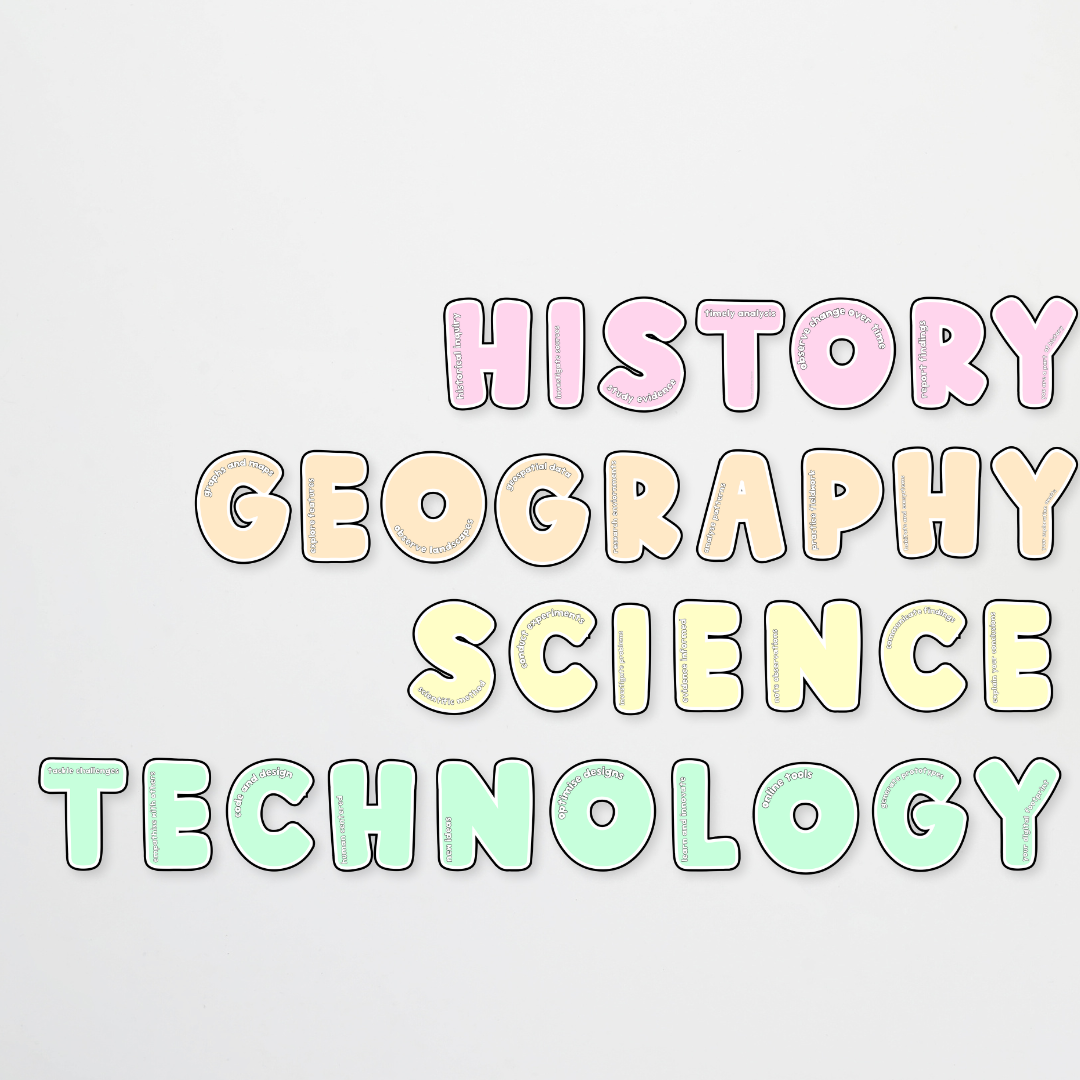 Subject Lettering - Pretty in Pastel Classroom Decor - Teacher Resources & Classroom Decor