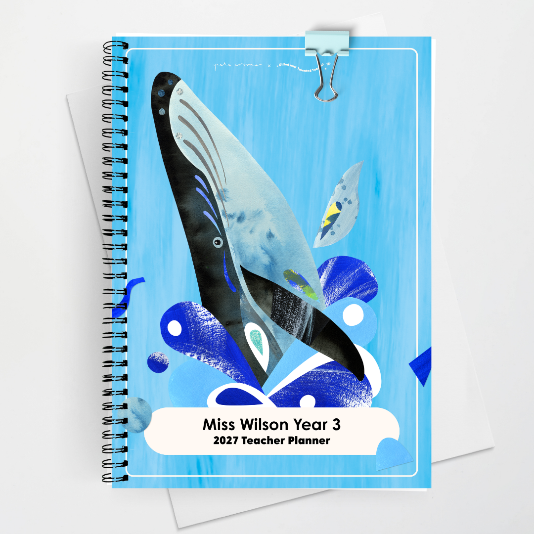 x Pete Cromer 2027 Weekly Teacher Planner: Humpback Whale - Sea Life Classroom Decor