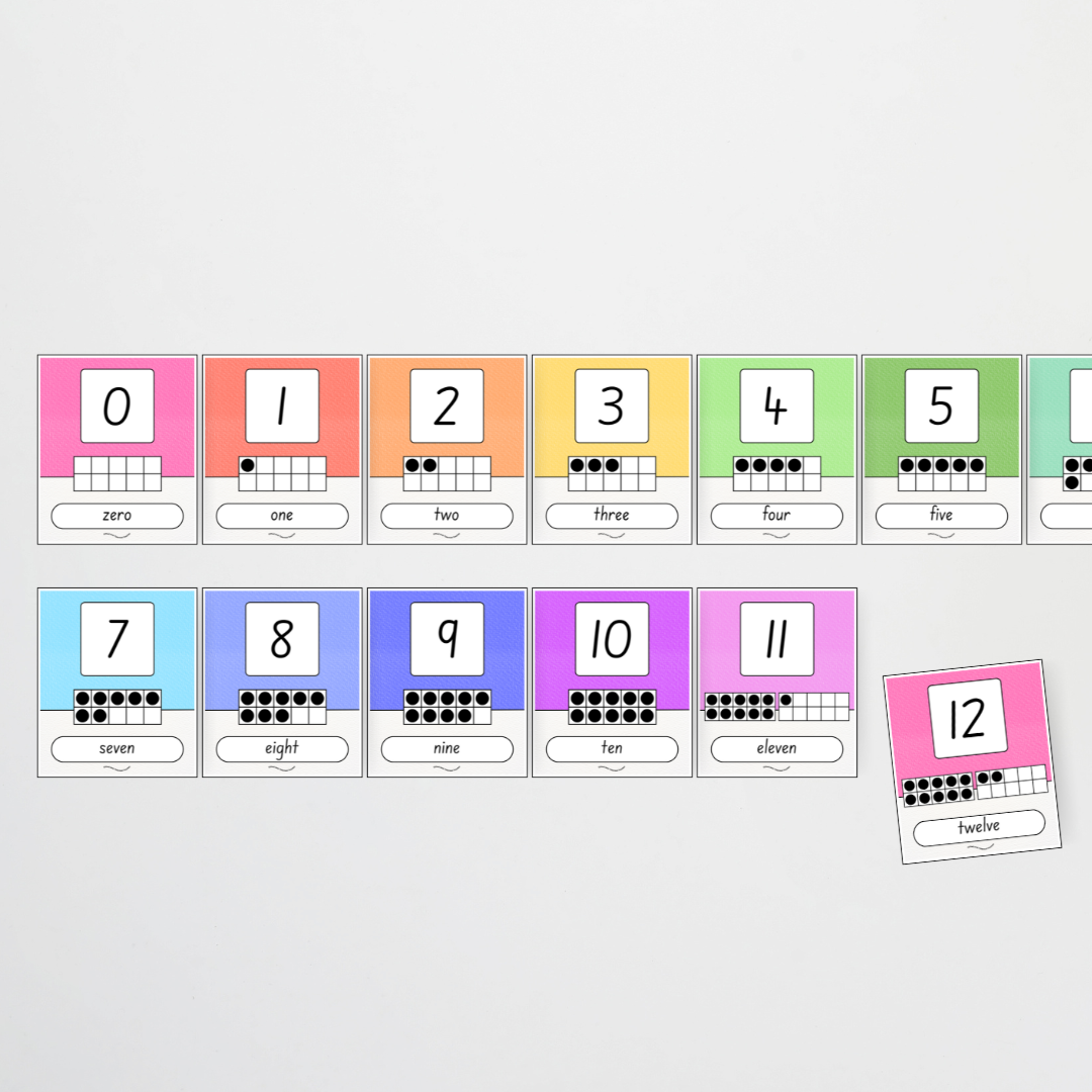 Ten Frames Number Posters - Radiant Rainbow Classroom Decor