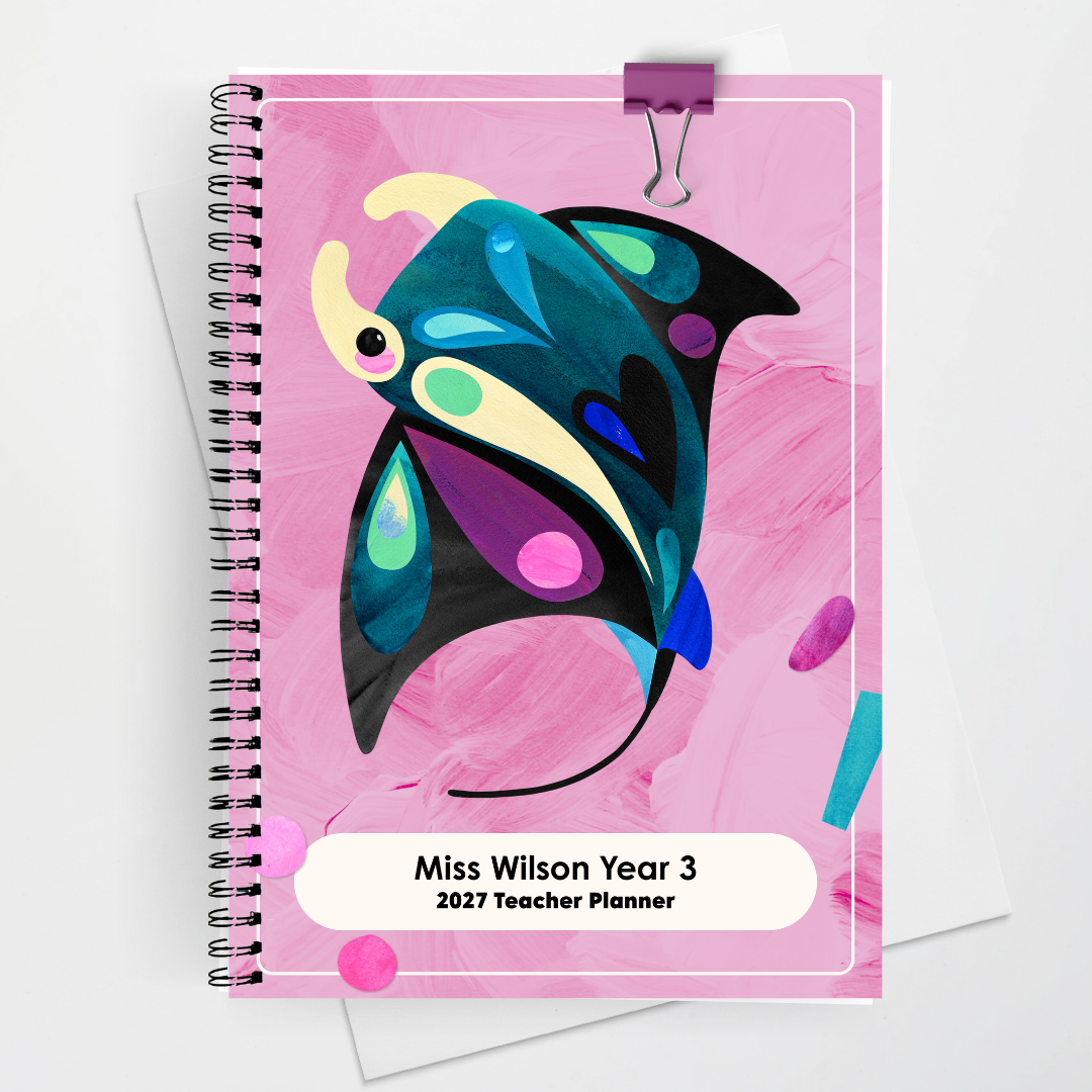 x Pete Cromer 2027 Weekly Teacher Planner: Manta Ray - Sea Life Classroom Decor