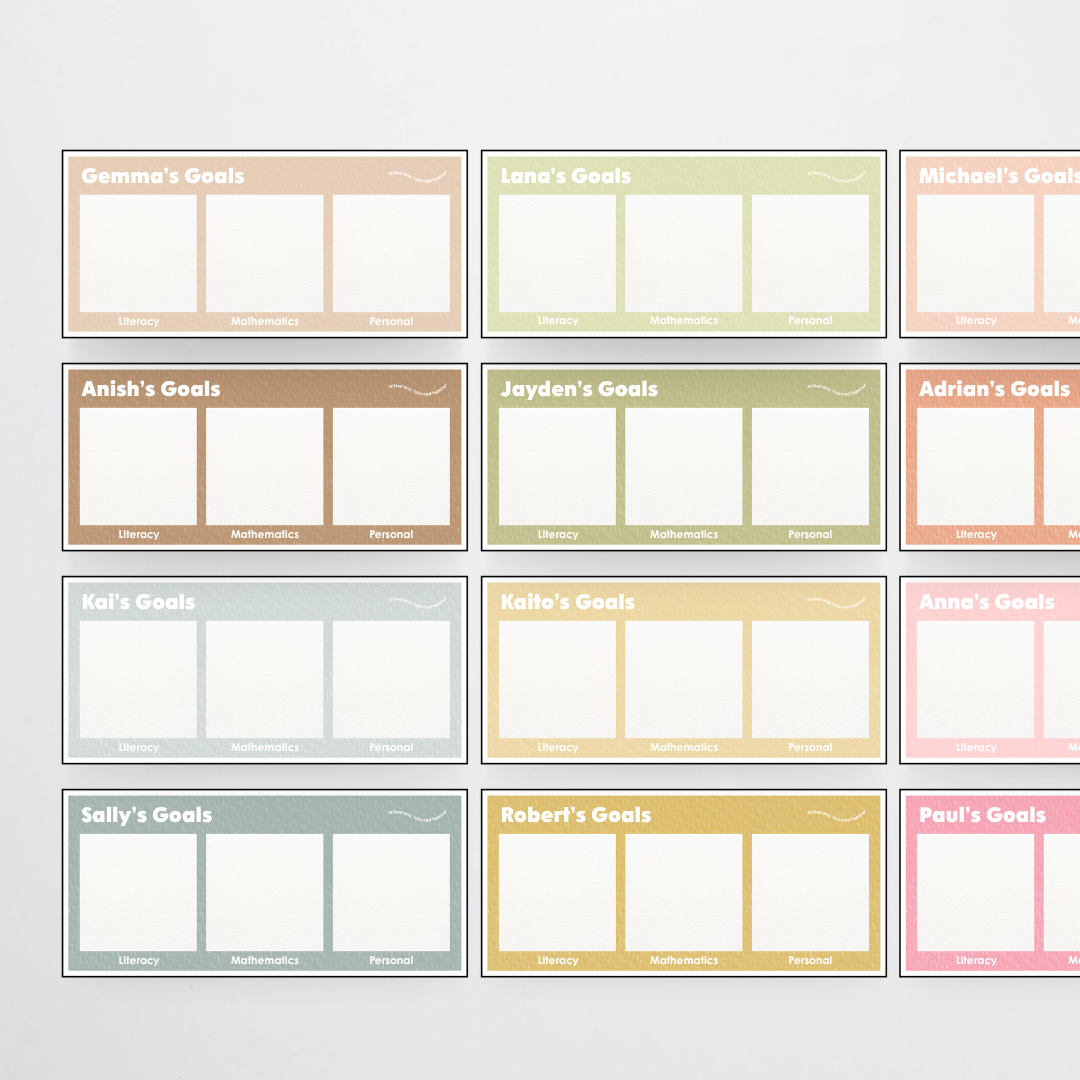 Goal Setting Template: 3 Goals - Farmers Market Classroom Decor