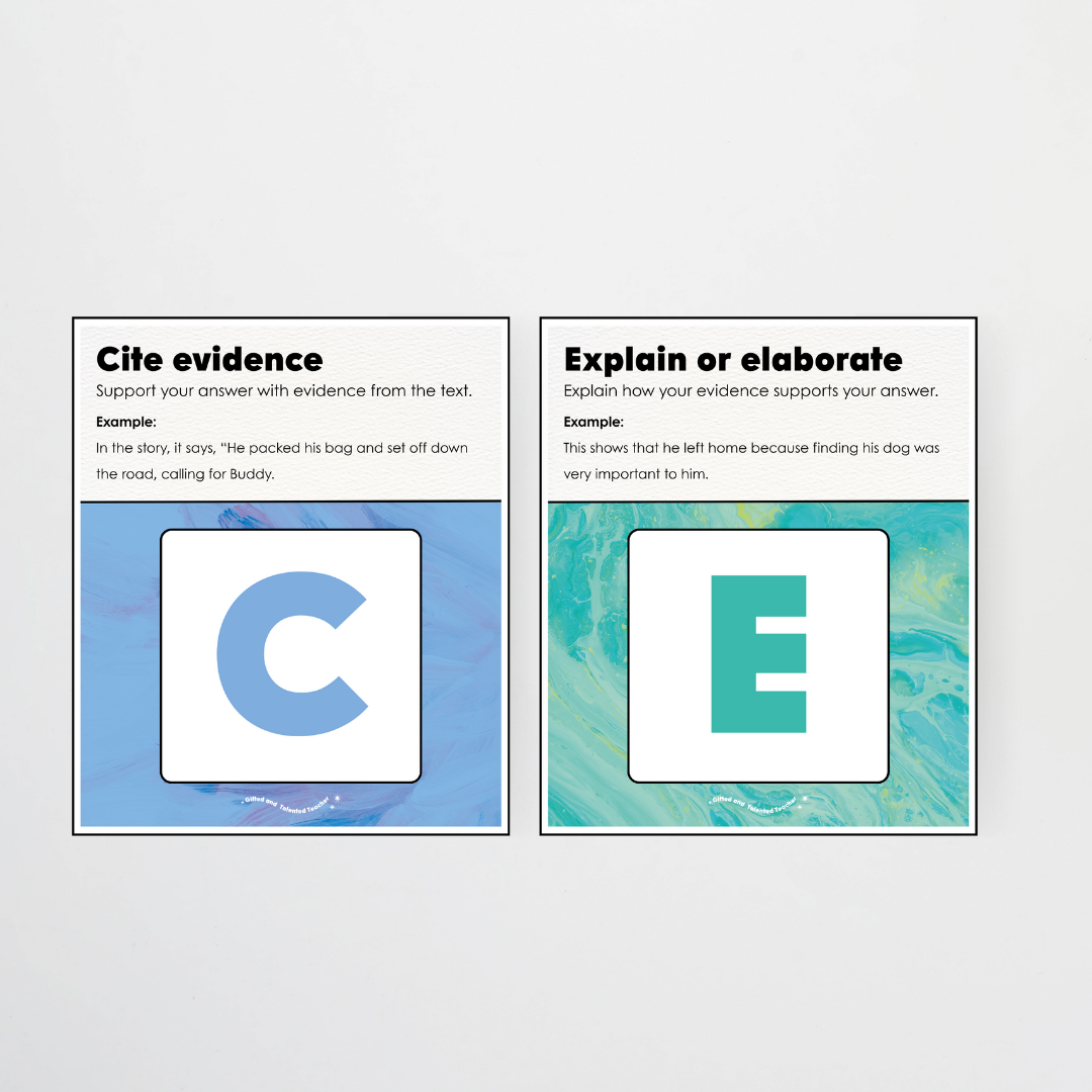 RACE Writing Strategy Poster Set - Sea Life Classroom Decor - Teacher Resources & Classroom Decor