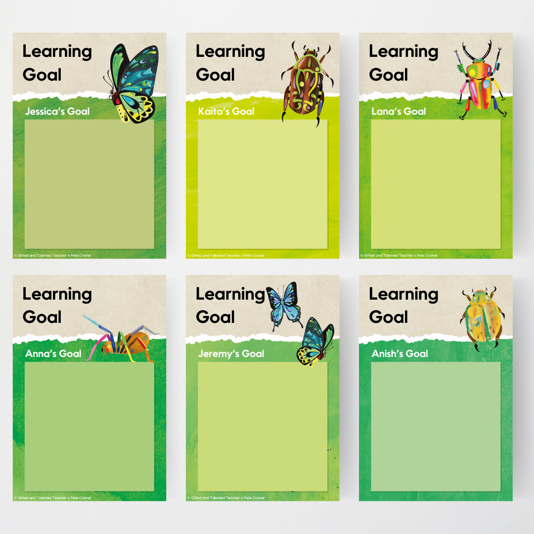 Pete Cromer: Goal Setting Bundle - Insect Life Classroom Decor - Teacher Resources & Classroom Decor