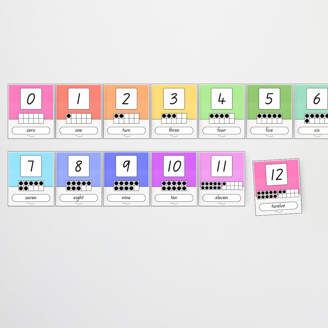 Ten Frames Number Posters - Radiant Rainbow Classroom Decor
