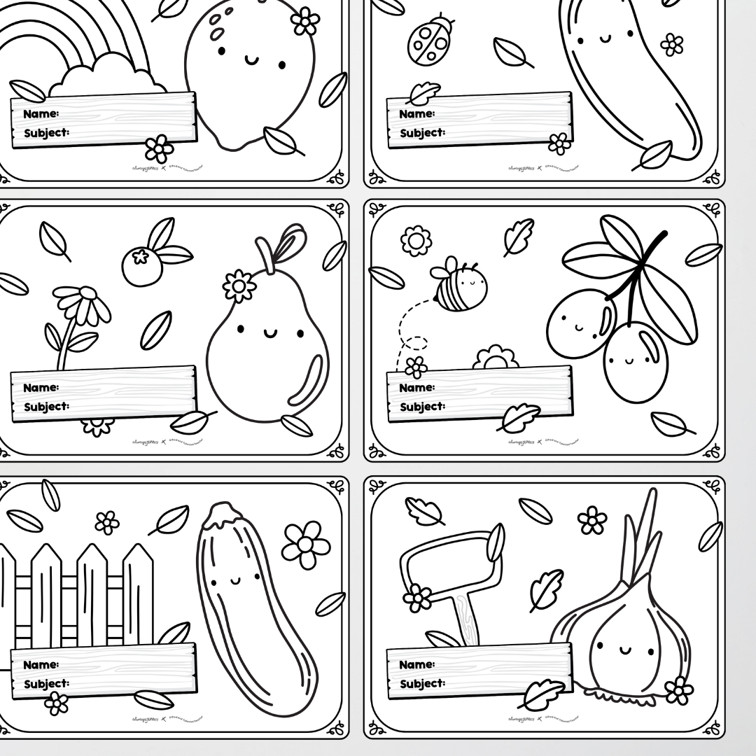 Book Covers - Line Art Farmers Market Classroom Decor - Teacher Resources & Classroom Decor