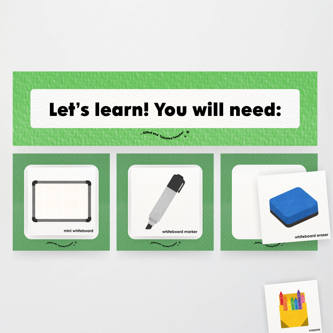 Supplies You Will Need Classroom Display - Leafy Greens Classroom Decor