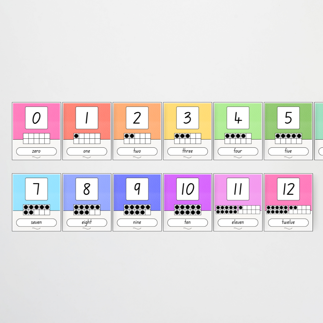 Ten Frames Number Posters - Radiant Rainbow Classroom Decor