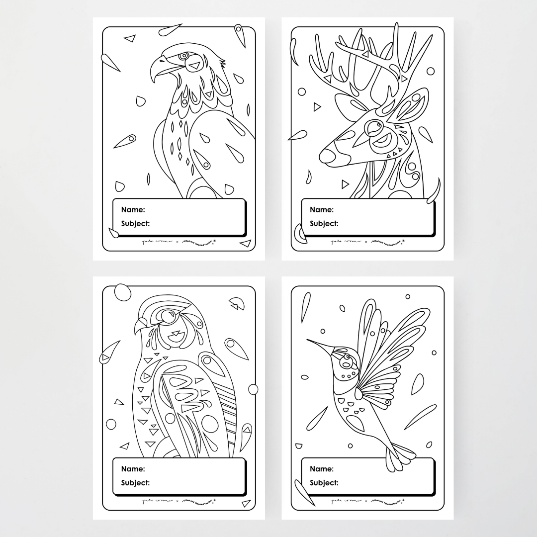 Book Covers Line Art - North America Classroom Decor - Teacher Resources & Classroom Decor