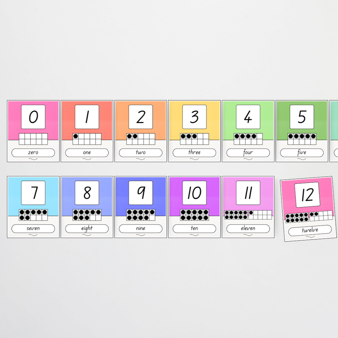 Ten Frames Number Posters - Radiant Rainbow Classroom Decor