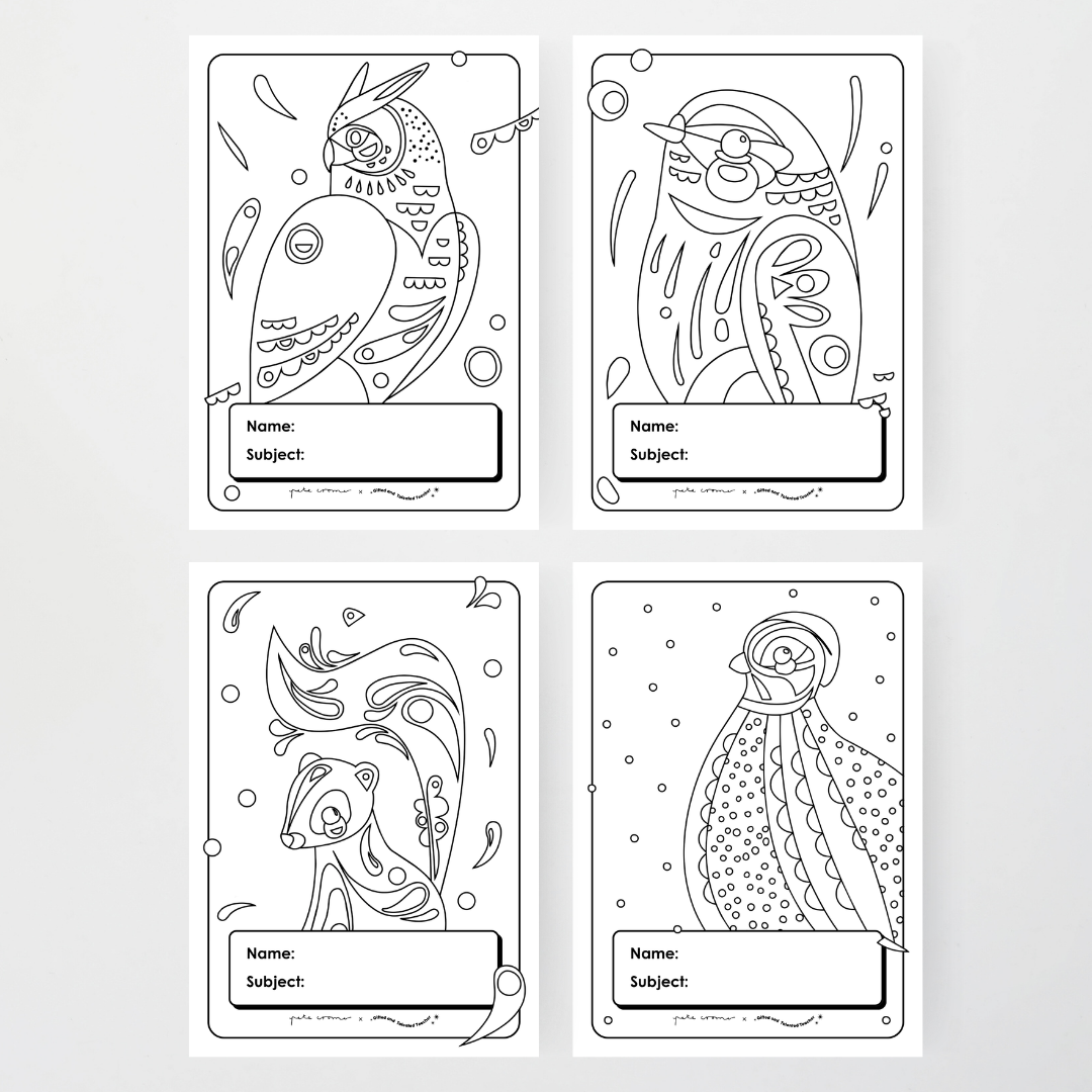Book Covers Line Art - North America Classroom Decor - Teacher Resources & Classroom Decor