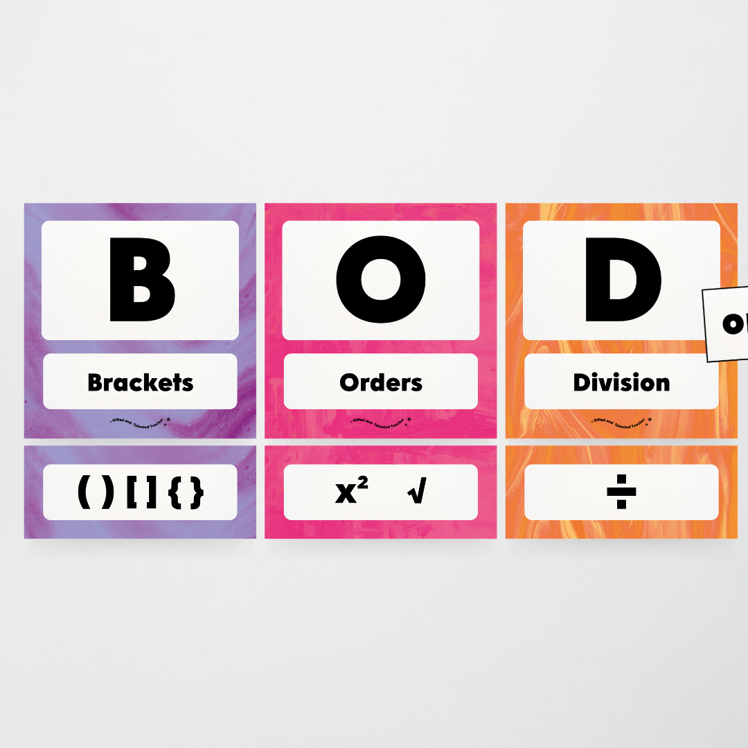 BODMAS Order of Operations - Australian Fauna and Flora Classroom Decor - Teacher Resources & Classroom Decor