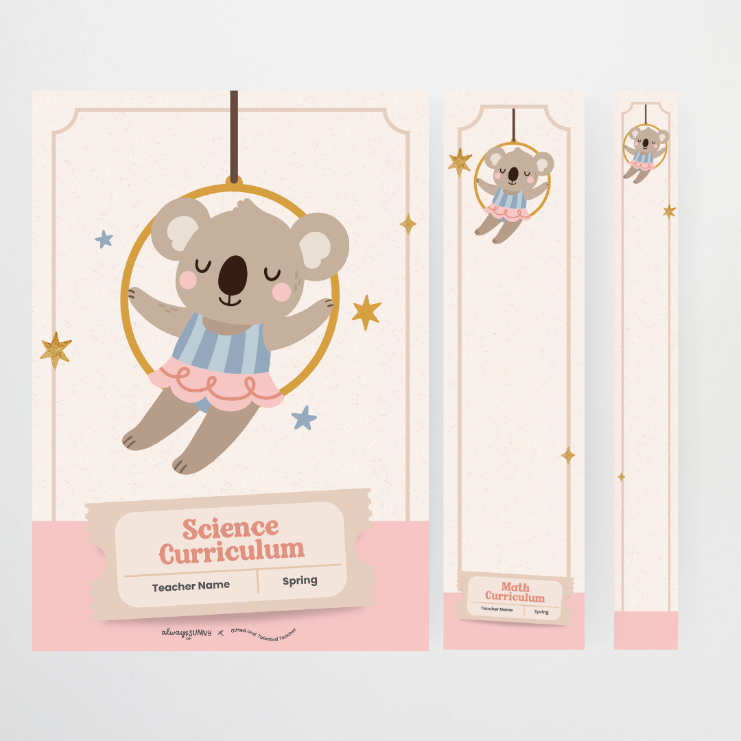 Binder Covers Circus Animals - Little Circus Classroom Decor