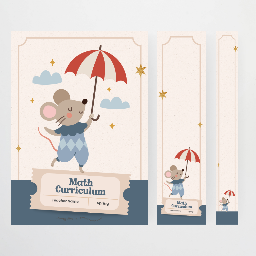 Binder Covers Circus Animals - Little Circus Classroom Decor