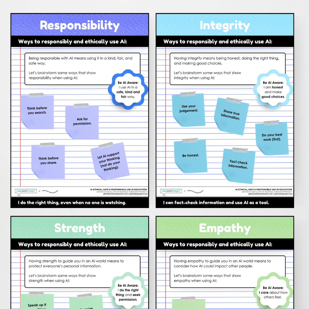 Let's be AI Aware - Free Poster Set - Teacher Resources & Classroom Decor