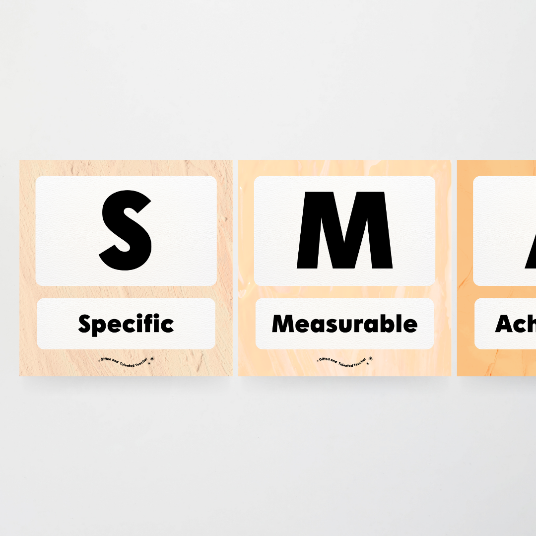 SMART Goal Setting: Wall Display - Neutral Classroom Decor - Teacher Resources & Classroom Decor
