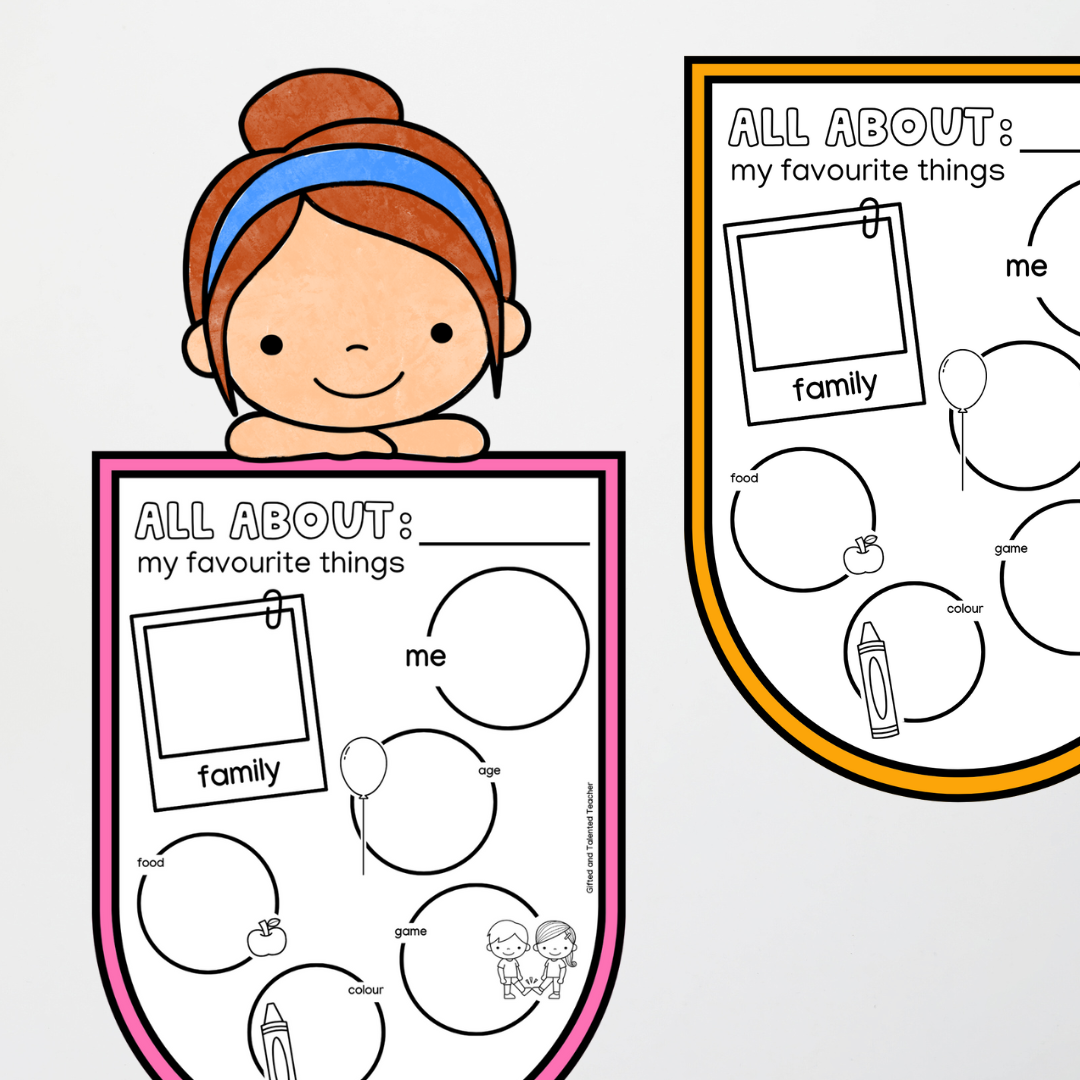 Back to School - All About Me: Slides and Curved Bunting Activity - Lower Grades - Teacher Resources & Classroom Decor