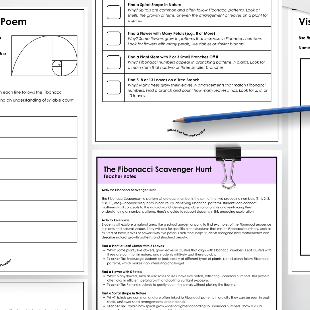 Fibonacci Day - Poem Activity - Teacher Resources & Classroom Decor