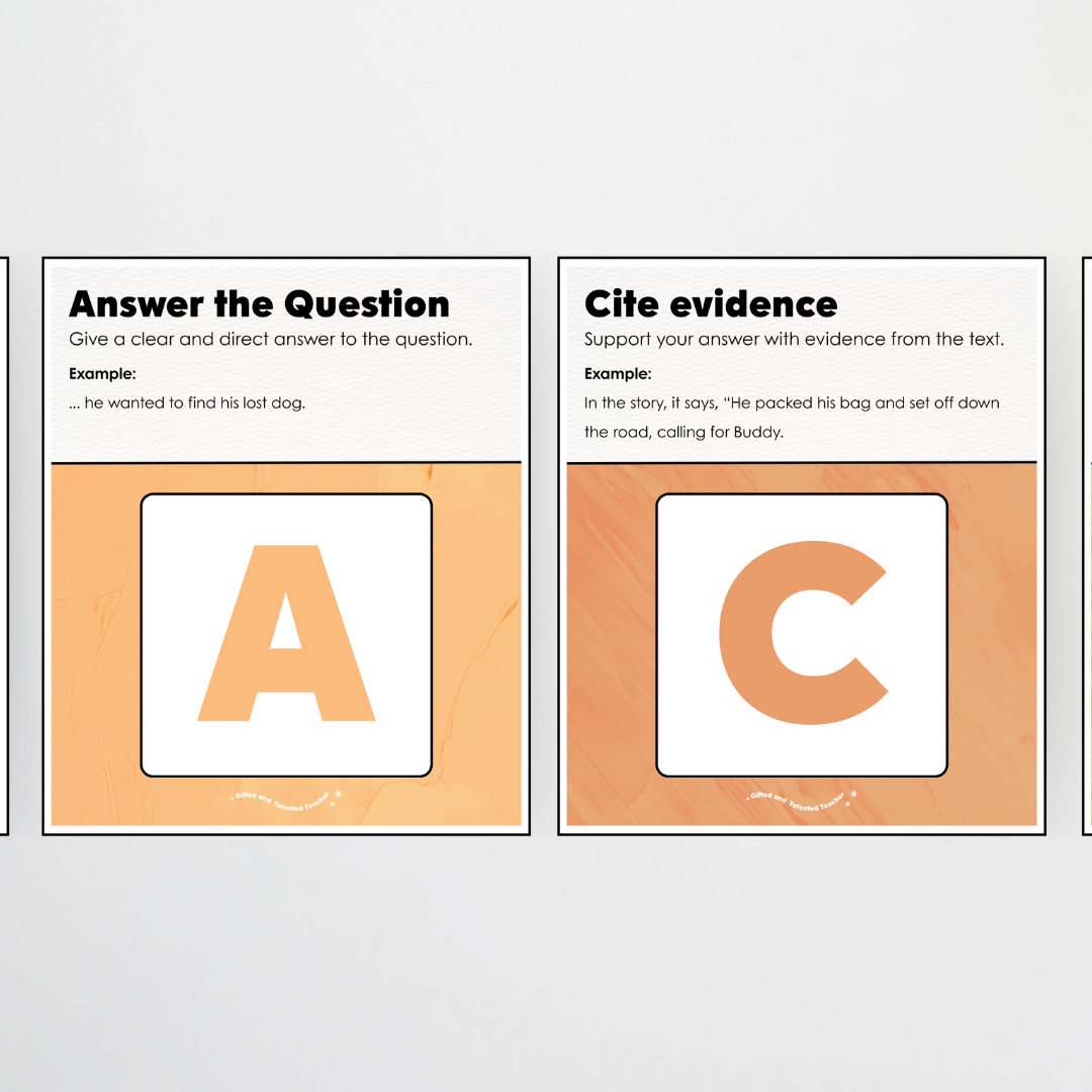 RACE Writing Strategy Poster Set - Neutral Classroom Decor - Teacher Resources & Classroom Decor