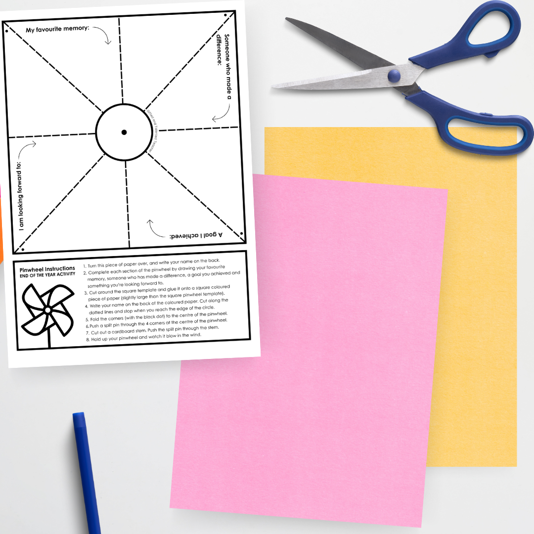Pinwheel Craft: Reflection Resource - End of Year Activity - Teacher Resources & Classroom Decor
