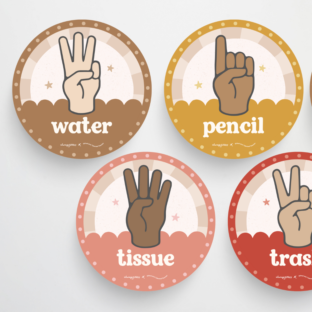 Hand Signals and Number Talks - Little Circus Classroom Decor